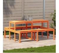 vidaXL Table de Pique-nique, Table à Manger Rectangulaire, Meuble de Camping Jardin Terrasse Patio Extérieur, Moderne, Cire 844648
