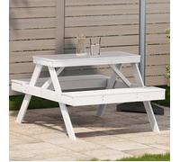 vidaXL Table de pique-nique 832568 Table à manger rectangulaire bois massif de pin Blanc
