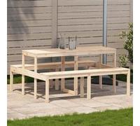 vidaXL Table de Pique-nique, Table à Manger Rectangulaire, Meuble de Camping Jardin Terrasse Patio Extérieur, Moderne, Bois 832562 Beige G