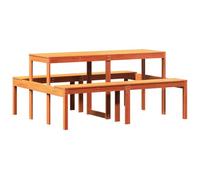 Vidaxl Table De Pique-Nique Cire Marron 160x134x75 Cm Bois Massif Pin
