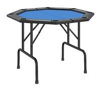 vidaXL Table de Poker Pliable 8 Joueurs Bleu 108x108x75 cm