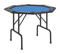 vidaXL Table de Poker Pliable 8 Joueurs Bleu 108x108x75 cm, Dessus de Table de Poker, Table de Poker Pliable, Table de Poker octogonale