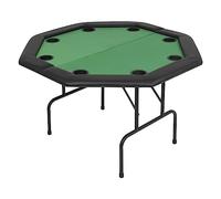 vidaXL Table de Poker Pliable pour 8 Joueurs 2 Plis Octogonale Vert Maison