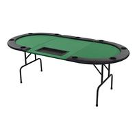 vidaXL Table de Poker Pliable pour 9 Joueurs 3 Plis Ovale Vert Table Casino