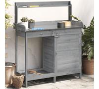 vidaXL Table de rempotage avec armoire gris bois massif de sapin
