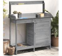 vidaXL Table de rempotage avec armoire, bois massif de sapin gris