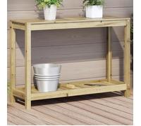 vidaXL Table de Rempotage avec Étagère, Table de Plantation avec Rangement, Banc de Rempotage, Table à Plantes Jardin, Bois 832396