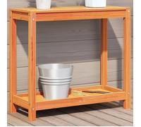 vidaXL Table de rempotage avec étagère cire marron bois massif de pin