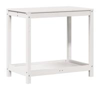 vidaXL Table de rempotage avec étagère blanc 82,5x50x75 cm massif pin