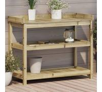 vidaXL Table de rempotage avec étagères 108x45x86,5 cm bois massif pin