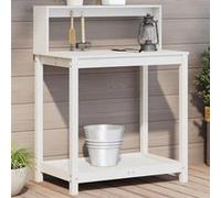 vidaXL Table de Rempotage avec Étagères, Table de Plantation avec Rangement, Banc de Rempotage, Table à Plantes Jardin, 832408 Blanc