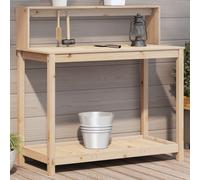 vidaXL Table de rempotage et étagères 108x50x109,5 cm bois massif pin