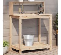 vidaXL Table de rempotage et étagères 82,5x50x109,5 cm bois massif pin