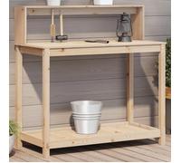 vidaXL Table de Rempotage et Étagères, Table de Plantation avec Rangement, Banc de Rempotage, Table à Plantes Jardin, Bois Massif Pin