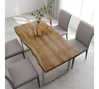 Vidaxl Table De Salle À Manger 160x80x76 Cm Bois D'acacia Solide Gris