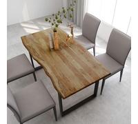 Vidaxl Table De Salle À Manger 160x80x76 Cm Bois D'acacia Solide Noir