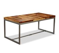 Vidaxl Table De Salle À Manger Bois Massif De Sesham Et Acier 180 Cm