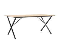 vidaXL Table de salle à manger châssis en X 180x90x75 cm pin massif et acier