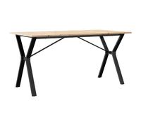 vidaXL Table de salle à manger châssis en Y 140x80x75 cm pin massif et acier