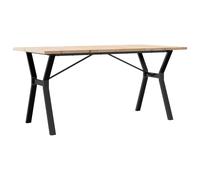 vidaXL Table de salle à manger châssis en Y 160x80x75,5 cm pin massif & acier