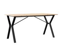 vidaXL Table de salle à manger châssis en Y 160x80x75 cm pin massif et acier