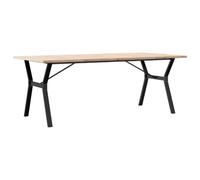 vidaXL Table de salle à manger châssis en Y 200x100x75,5cm pin massif & acier