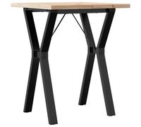 vidaXL Table de salle à manger châssis en Y 60x60x75,5cm pin massif et acier