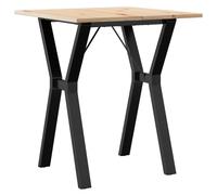 vidaXL Table de salle à manger châssis en Y 70x70x75 cm pin massif et acier