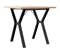 vidaXL Table de salle à manger châssis en Y 80x80x75,5 cm pin massif & acier