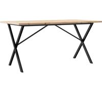 vidaXL Table de salle à manger châssis X 160x80x75,5 cm pin massif & acier