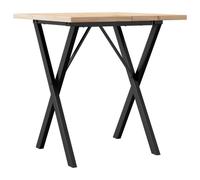 vidaXL Table de salle à manger châssis X 70x70x75,5cm pin massif et acier