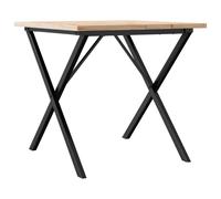 vidaXL Table de salle à manger châssis X 90x90x75,5 pin massif et acier