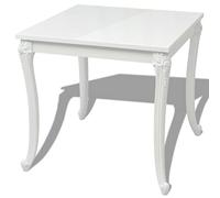 vidaXL Table de Salle à Manger Cuisine 80 x 80 x 76 cm Laquée Blanche