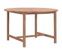 vidaXL Table de Salle à Manger de Jardin Ronde - Meuble de Terrasse pour Patio, Arrière-Cour, Cuisine - Ø110x75cm en Bois Massif de Teck