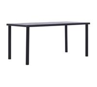 Table a manger fixe sans tiroir rectangulaire en MDF 160 x 80 x 75 cm noir G