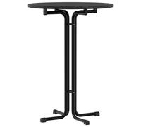 vidaXL Table de salle à manger noire Ø80x110 cm Bois composite et acier