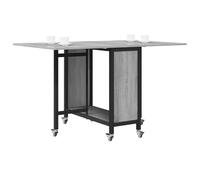 vidaXL Table de salle à manger pliante avec roulettes - 130 x 80 x 76,5 cm - En acier PB - Table de salle à manger moderne - Économie d'espace de rangement - Facile d'entretien - Solution polyvalente