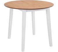 vidaXL Table de salle à manger ronde à abattant MDF Blanche