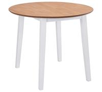 vidaXL Table de salle à manger ronde à abattant MDF Blanche