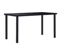 vidaXL Table de Salle à Manger Table à Dîner Table de Cuisine Table de Repas Meuble à Manger Maison Intérieur Noir 140x70x75 cm Verre Trempé