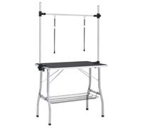 Vidaxl Table De Toilettage Réglable De Chiens Avec 2 Boucles Et Panier