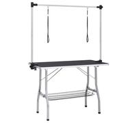 Vidaxl Table De Toilettage Réglable De Chiens Avec 2 Boucles Et Panier