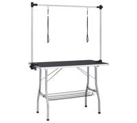 Vidaxl Table De Toilettage Réglable De Chiens Avec 2 Boucles Et Panier