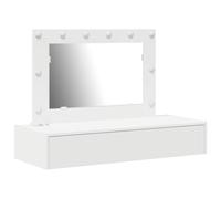 vidaXL Table de Toilette Blanc 100 x 40 x 70 cm Bois d'ingénierie, Solutions de Rangement, Coiffeuse Moderne, Meuble Robuste avec Miroir, déco intérieure, Espace beauté Chic.