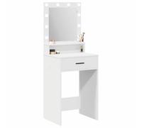 vidaXL Coiffeuse – Table de toilette 50x41x135 cm, blanche, miroir LED, bois d'ingénierie