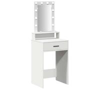 Coiffeuse moderne - vidaXL - Blanc - Bois d'ingénierie - 50x41x140 cm - Miroir avec éclairage LED - 1 tiroir - Port USB