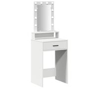 vidaXL Table de Toilette Blanc 50 x 41 x 140 cm Bois d'ingénierie, Coiffeuse Moderne, Meuble Chic, Rangement astucieux, Table de Maquillage, Station beauté Durable