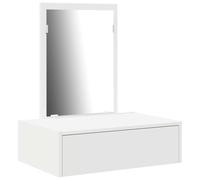 vidaXL Table de Toilette Blanc 60 x 40 x 70 cm Bois d'ingénierie, Coiffeuse Moderne, Meuble Chic, Pratique pour la Chambre, Dresser rectangulaire avec Rangement, élégant et stylé