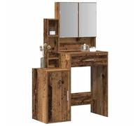 vidaXL Coiffeuse Bois Ancien 80×35×132 cm, Bois d'ingénierie, Rectangulaire avec rangements