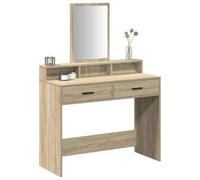 vidaXL Table de toilette Chêne Sonoma 100 x 41 x 140 cm – tiroir, USB intégré, design rectangulaire